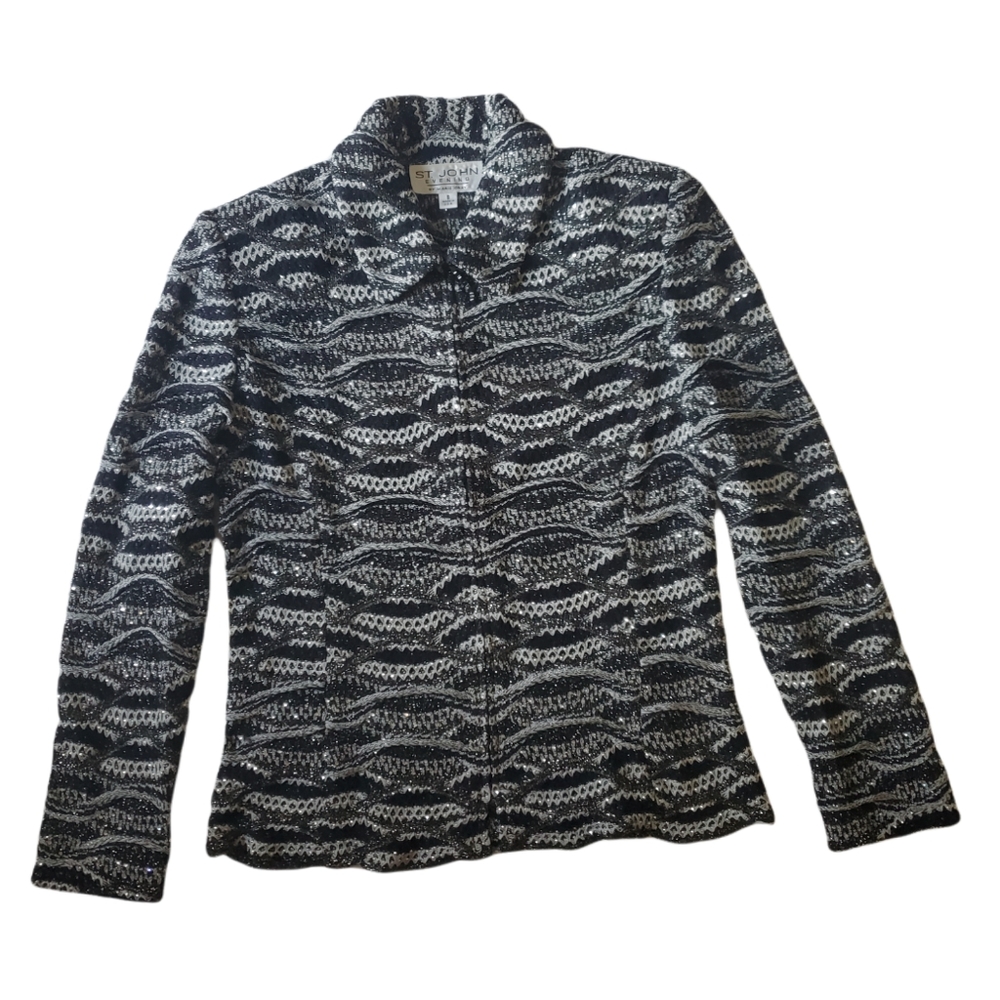 St. John  Evening Wear Zip Jacket Sparkles Size 6